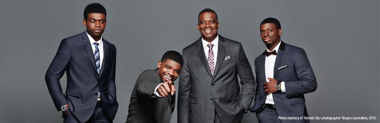 Photo of Subban Family Karl, Pernell Karl, Malcolm and Jordan 